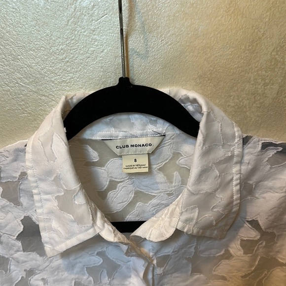 Club Monaco Sheer White Floral dress sz 8 - Picture 2 of 7